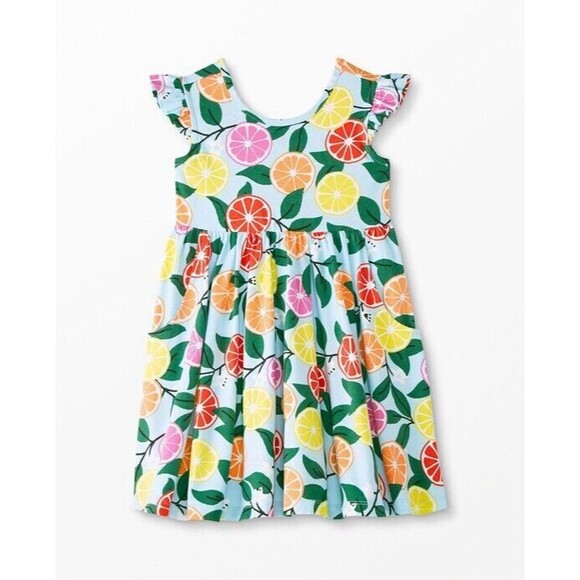 Hanna Andersson Zesty Citrus Super Soft Skater Dress Colorful Girls 5 110 - Picture 1 of 12